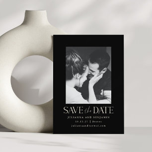 Elegante moderne minimalistische schwarze Hochzeit Save The Date