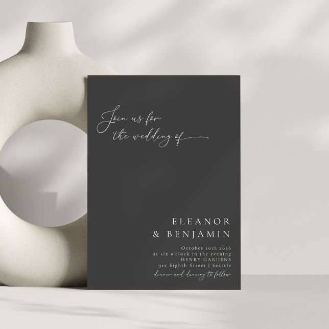 Elegante moderne Minimalistische Schwarze Schrift  Einladung (Von Creator hochgeladen)