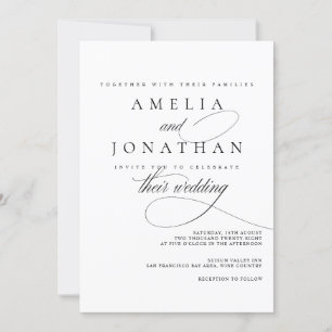 Elegante Moderne Minimalistische Skripteinladung z Einladung