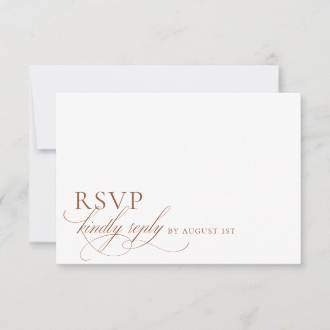 Elegante moderne Minimalistische Skripthochzeit RSVP Karte (Vorderseite)