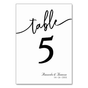 Elegante moderne minimalistische Tischkarte Tischnummer