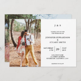 Elegante Moderne mit Monogramm Foto Hochzeit Einladung