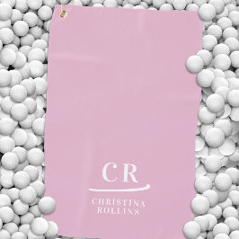 Elegante moderne Mit Monogramm Initialen Name Rosa Golfhandtuch