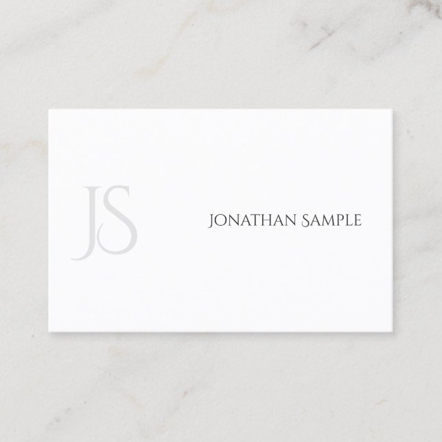 Elegante moderne Mit Monogramm Minimalistische Vor Visitenkarte (Vorderseite)