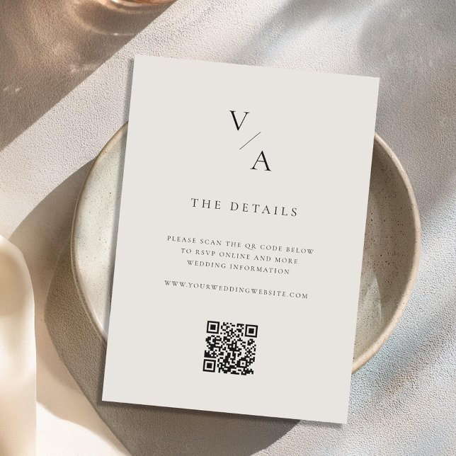 Elegante moderne Monogram Black and Ivory Wedding Begleitkarte (Von Creator hochgeladen)