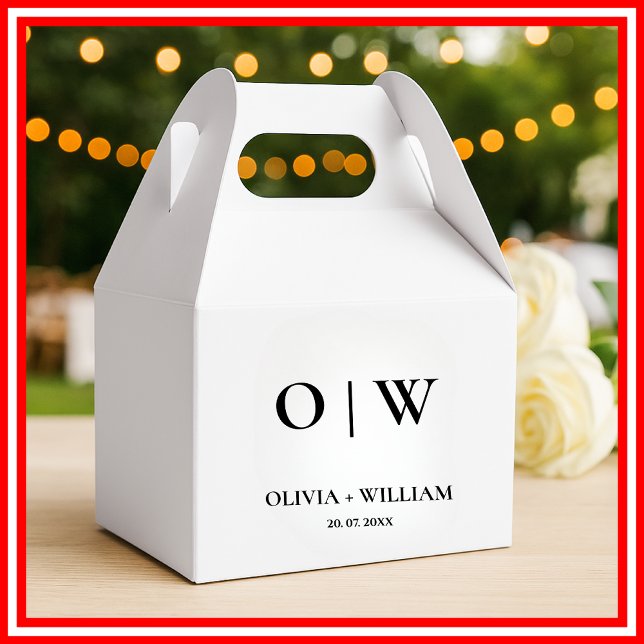 Elegante moderne Monogram Simple Wedding Geschenkschachtel (Von Creator hochgeladen)