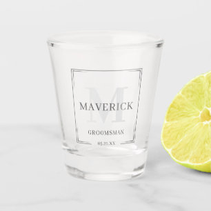 Elegante Moderne Monogram Trauzeuge Trauzeugen Ges Schnapsglas