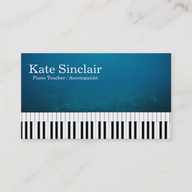 Elegante Moderne Musik Beruflich Piano Lehrer Visitenkarte (Vorderseite)