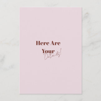 Elegante Moderne mutige Hochzeit Begleitkarte