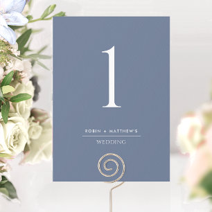 Elegante moderne Navy-Blau-Hochzeit-Tischnummer