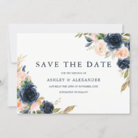Elegante moderne Navy-Blush-Hochzeit