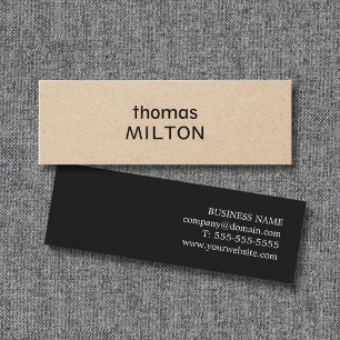 Elegante moderne Networking-Faux-Kraftpapier & Sch Mini Visitenkarte