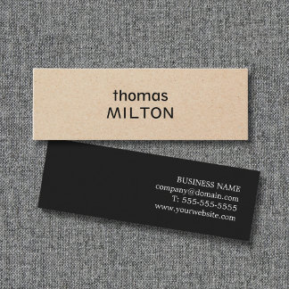 Elegante moderne Networking-Faux-Kraftpapier & Sch Mini Visitenkarte