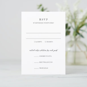 Elegante moderne neutrale Hochzeit RSVP Karte