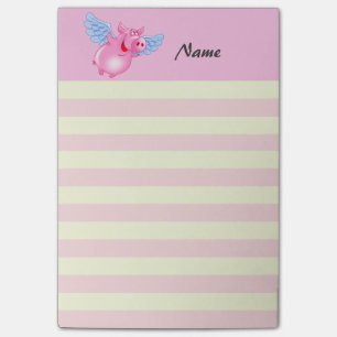 Elegante moderne niedlich Engelschwein Streifen pe Post-it Klebezettel