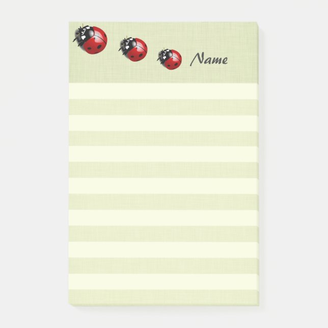 Elegante moderne niedliche Ladybug Streifen person Post-it Klebezettel (Vorderseite)