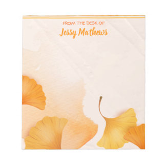 ELEGANTE MODERNE ORANGE FLORALWASSERFARBENVORLAGE NOTIZBLOCK