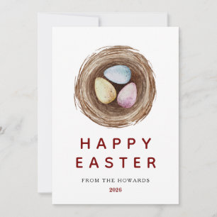 Elegante moderne Ostereier Frohe Ostern Foto Feiertagskarte