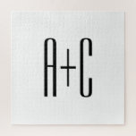 Elegante, moderne Paare | Weiß und Schwarz<br><div class="desc">Editable Monogramm können Sie ändern,  wie immer Sie möchten!</div>