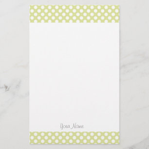 Elegante, moderne pastellgelbe Polka-Punkte nach M Briefpapier