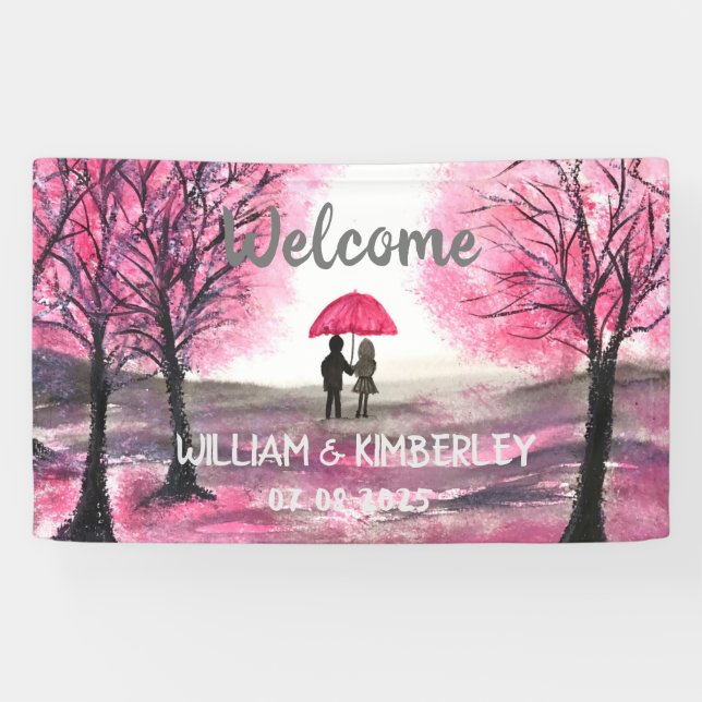 Elegante Moderne, pastellrosa, florale rustikale H Banner (Horizontal)