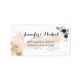 Elegante Moderne Peach Blue Gold Aquarium Adressaufkleber