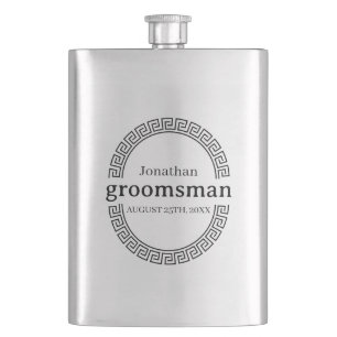 Elegante moderne personalisierte Junggesellenparty Flachmann