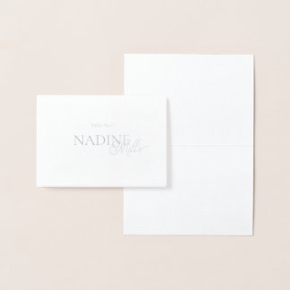Elegante Moderne Platzkarte Folienkarte