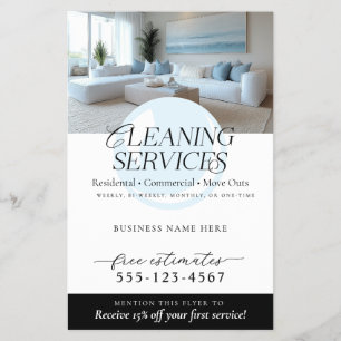 Elegante moderne Reinigungsdienste Marketing Flyer