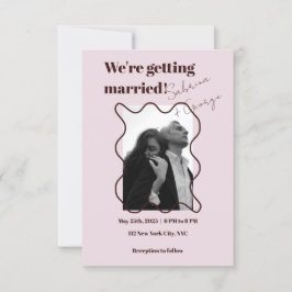 Elegante moderne Retro-Fotografie QR Code Hochzeit Einladung