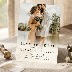 Elegante moderne romantische Hochzeit mit vollstän Save The Date