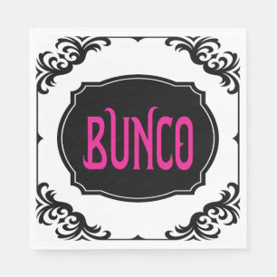 Elegante Moderne rosa Bunco Party Night Serviette