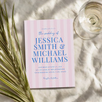 Elegante, moderne rosa gestreifte Hochzeit