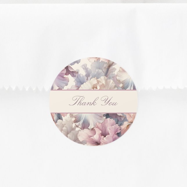 Elegante Moderne Rosa Rosa Floral Vielen Dank für  Runder Aufkleber (Von Creator hochgeladen)