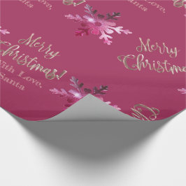Elegante Moderne rosa rote Schneeflocken Weihnacht Geschenkpapier