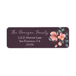 Elegante, moderne Rosa- und Gold-Floral-Adresse