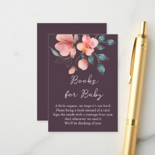 Elegante moderne Rosa- und Goldflorale Bücher für  Begleitkarte