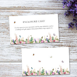 Elegante moderne, rosa violette Blumen und Schmett Begleitkarte