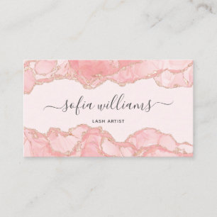 Elegante moderne, rosafarbene Agate Business Card Visitenkarte