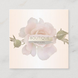 Elegante Moderne , Rose, Blume, Pinselstriche Quadratische Visitenkarte