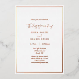 Elegante Moderne Rose der Hochzeitsparty Gold Folieneinladung