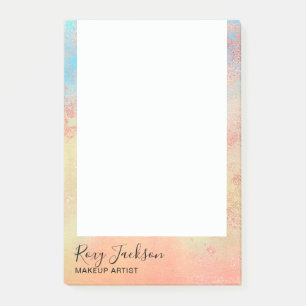Elegante, moderne Rose Gold Aquarell-Künstler Post-it Klebezettel