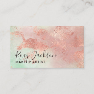 Elegante, moderne Rose Gold Aquarell-Künstler Visitenkarte