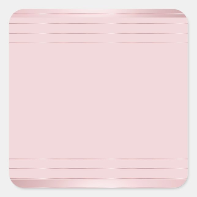 Elegante moderne Rose Gold Blank Template Trendy Quadratischer Aufkleber (Vorderseite)