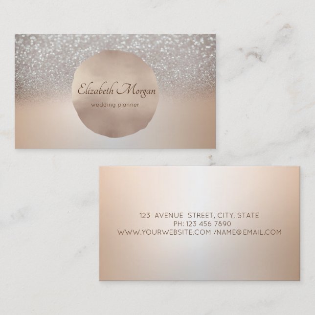 Elegante Moderne, Rose Gold Circle Bokeh Ombre Visitenkarte (Vorne/Hinten)