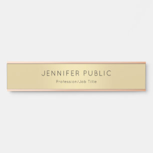 Elegante moderne Rose Gold Glamour Template Trendy Türschild
