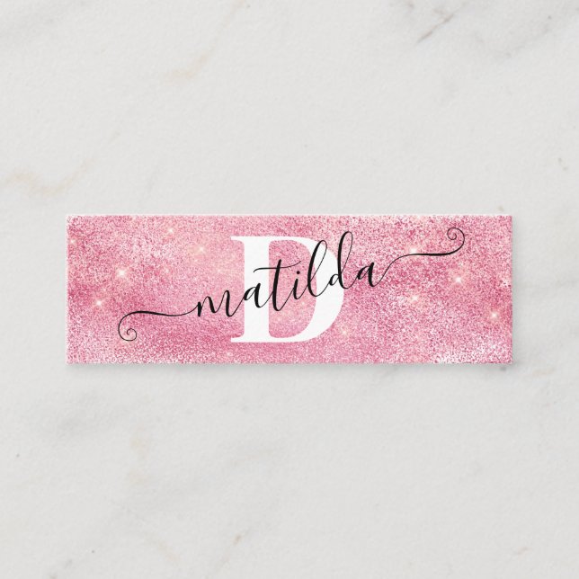 Elegante, moderne Rose Gold Glitzer Makeup Künstle Mini Visitenkarte (Vorderseite)