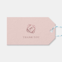 Elegante Moderne Rose Gold Pink Monogram Vielen Da