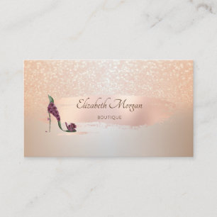 Elegante Moderne, Rose Gold Pinselstriche, High He Visitenkarte