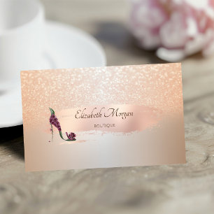Elegante Moderne, Rose Gold Pinselstriche, High He Visitenkarte